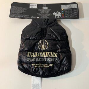 Disney Parks Star Wars Padawan Pet Academy Black Puffer Vest Pet Apparel XS New